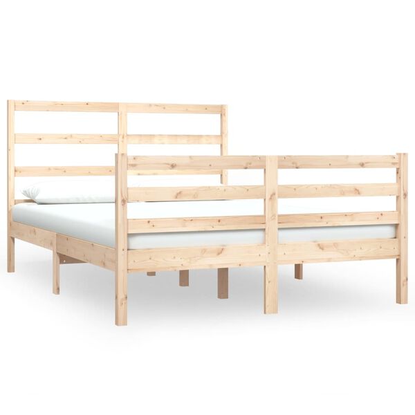vidaXL Bed Frame without Mattress Solid Wood Pine 120x190 cm Small Double
