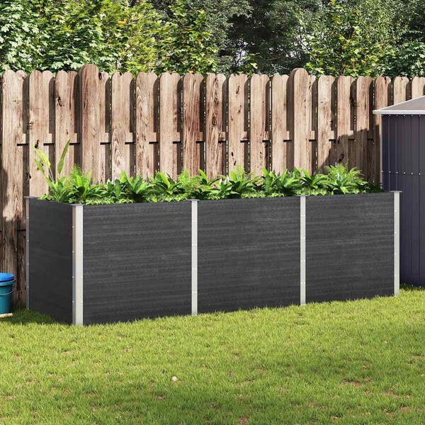 vidaXL Garden Raised Bed 300x100x91 cm WPC Grey