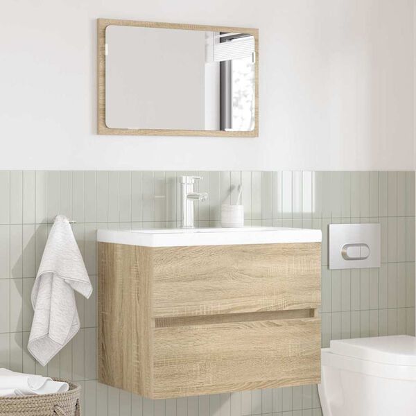 vidaXL Bathroom Furniture Set with Drawer Sonoma Oak Engineered Wood