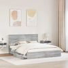 vidaXL Storage Bed Grey Sonoma 160 x 200 cm Engineered Wood