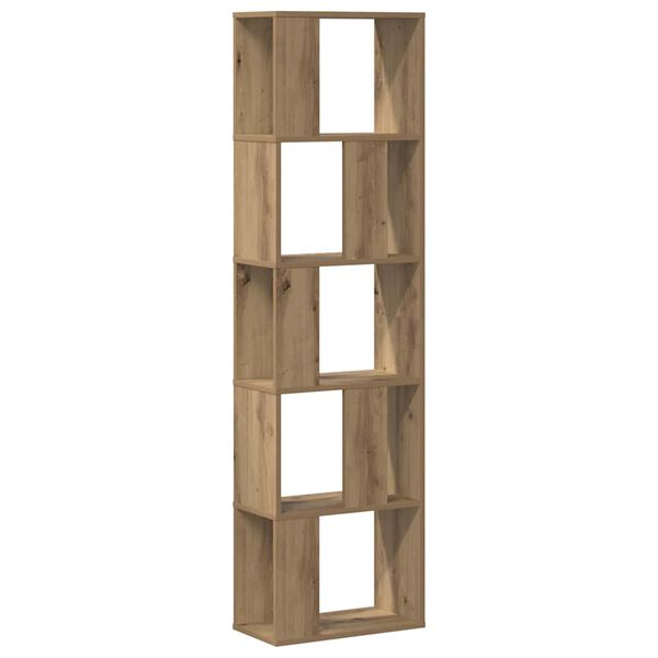 vidaXL Bookcase 5-Tier Artisian Oak 45x23.5x162.5 cm Engineered Wood