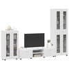 vidaXL TV Cabinet Set with Drawer FLORIN White Engineered Wood