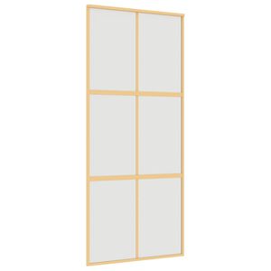 vidaXL Sliding Door Gold 90x205 cm Frosted ESG Glass and Aluminium