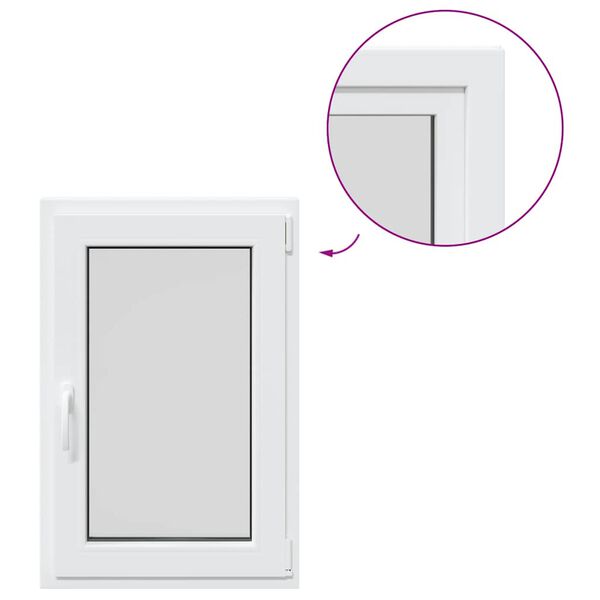 vidaXL Basement Window "RISOR" 60x100 cm Tilt&Turn DIN Right White