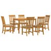 vidaXL Dining Set 7 pcs Beige Solid Oak Wood