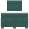vidaXL Box Spring Bed with Mattress Dark Green 120x200 cm Velvet
