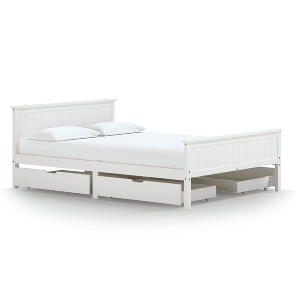vidaXL Bed Frame without Mattress White Solid Wood Pine 160x200 cm