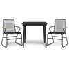 vidaXL 3 Piece Garden Dining Set Black PVC Rattan
