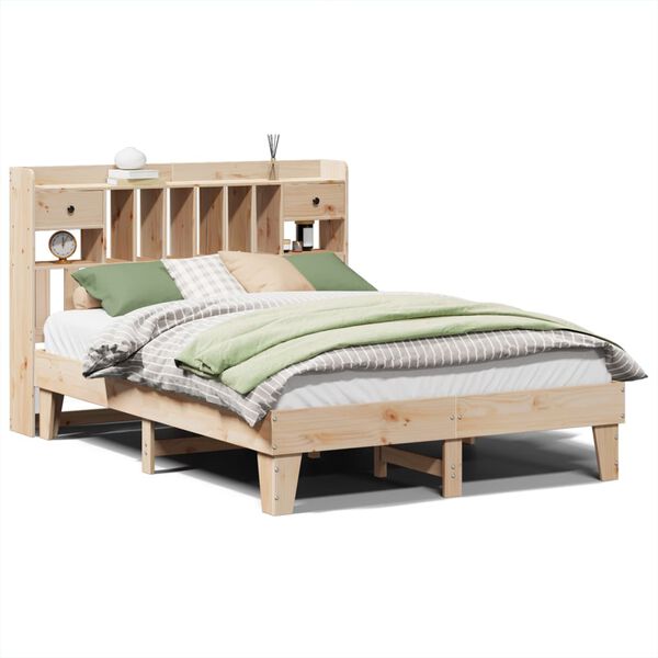 vidaXL Bed Frame without Mattress 150x200 cm King Size Solid Wood Pine