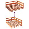vidaXL Bookcase Bed without Mattress Wax Brown 160x200cm Solid Wood Pine