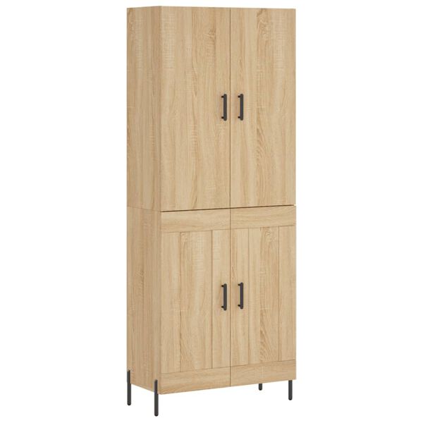 vidaXL Highboard Sonoma Oak 69.5x34x180 cm Engineered Wood
