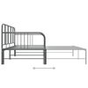 vidaXL Pull-out Sofa Bed Frame without Mattress Grey Metal 90x200 cm