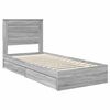 vidaXL Storage Bed with Drawer Grey Sonoma 90 x 190 cm Engineered Wood