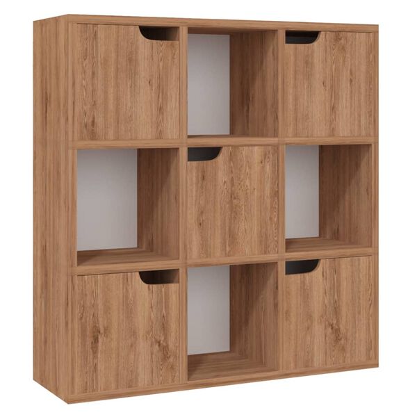 vidaXL Bookshelf Brown Oak 88.5x27.5x88 cm Engineered Wood