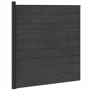 vidaXL Fence Set 175 x 186 cm WPC and Aluminium Black
