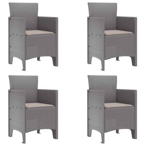 vidaXL Garden Chair 4 pcs Light grey 53 x 49 x 85 cm PP