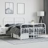 vidaXL Metal Bed Frame without Mattress with Footboard White 140x200cm