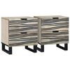 vidaXL Bedside Cabinet 2 pcs White and Black 40 x 33 x 46 cm