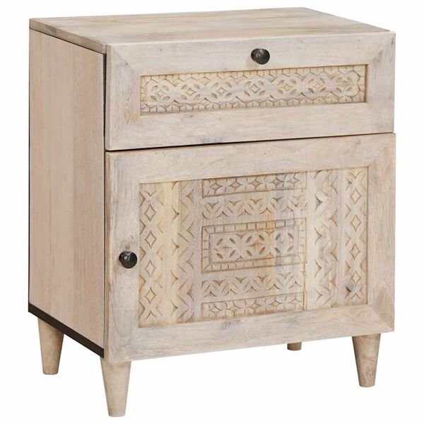vidaXL Bedside Cabinet Beige 50 x 33 x 60 cm Solid Acacia wood