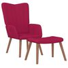 vidaXL Relaxing Chair with a Stool Wine Red Velvet