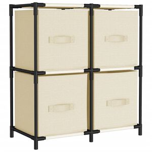 vidaXL Storage Cabinet | Cream | Steel, fabric (100% polyester) | Medium