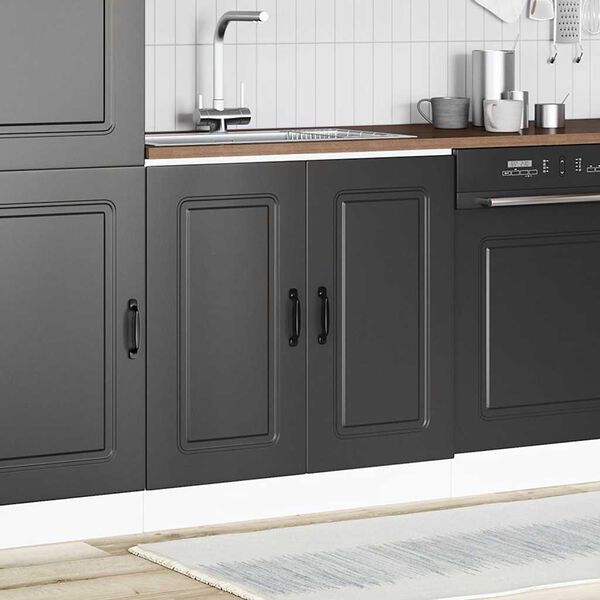 vidaXL Sink Base Cabinet Kalmar Black 80x46x81.5 cm Engineered Wood