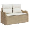 vidaXL Garden Sofa Beige 121 x 62 x 69cm Poly Rattan