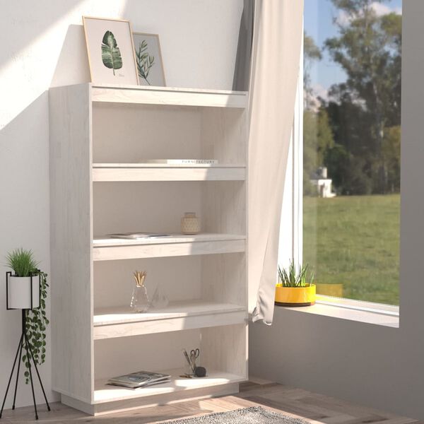 vidaXL Book Cabinet/Room Divider White 80x35x135 cm Solid Pinewood