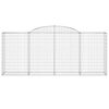vidaXL Arched Gabion Baskets 15 pcs 300x50x120/140 cm Galvanised Iron