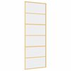 vidaXL Sliding Door Gold 76x205 cm Clear ESG Glass and Aluminium