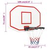 vidaXL Basketball Backboard White 109x71x3 cm Polyethene