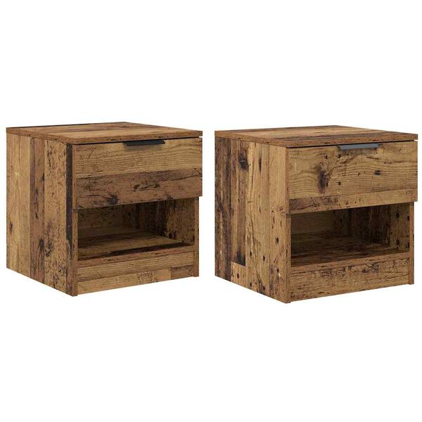 vidaXL Bed Cabinet 2 pcs Old Wood 40 x 39 x 40cm Engineered Wood