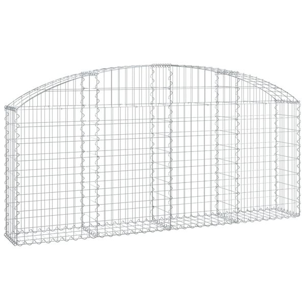 vidaXL Arched Gabion Basket 200x30x80/100 cm Galvanised Iron
