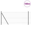 vidaXL Fence with Posts Grey 0.8 x 100 m PVC-coated steel