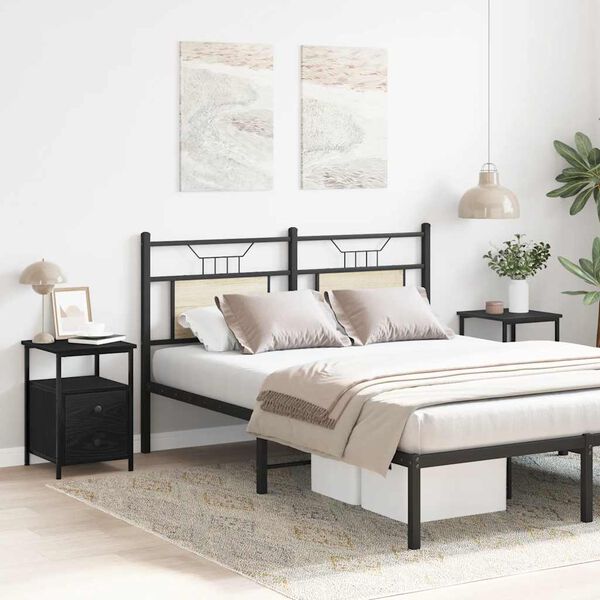 vidaXL Bedside Cabinets 2 pcs Black Oak 34x35.5x50 cm Engineered Wood