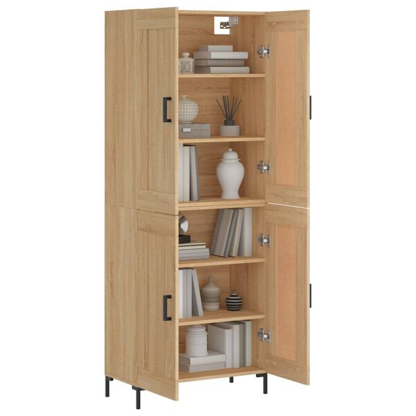 vidaXL Highboard Sonoma Oak 69.5x34x180 cm Engineered Wood
