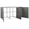 vidaXL Triple Wheelie Bin Shed Anthracite 229x78x120 cm Poly Rattan