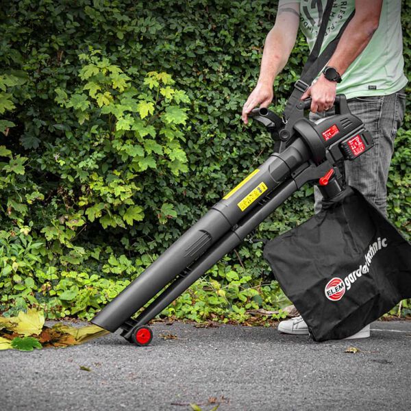 ELEM Garden Technic 3-in-1 Rechargeable Vacuum Blower Shredder 2x20 V