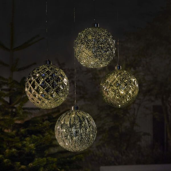 Luxform Battery LED Hanging Lamp Ball Diamonds Silver