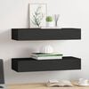 vidaXL Wall-mounted Drawer Shelves 2 pcs Black 60x23.5x10cm MDF
