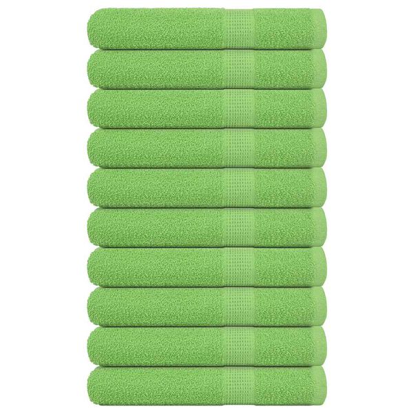 vidaXL Towels 10 pcs "FROGN" Apple Green 100x200 cm 100% Cotton