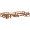 vidaXL Outdoor Sofa Set 11 pcs Natural Solid Acacia Wood