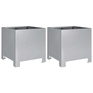 vidaXL Garden Planters 2 pcs 30x30x30 cm Galvanised Steel