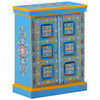 vidaXL Sideboard Solid Mango Wood Turquoise Hand Painted
