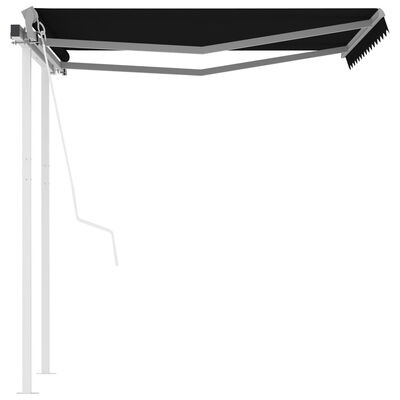 vidaXL Automatic Retractable Awning with Posts 3x2.5 m Anthracite