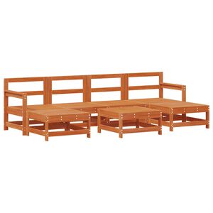 vidaXL Garden Lounge Set 7 pcs Wax Brown Solid Pine Wood