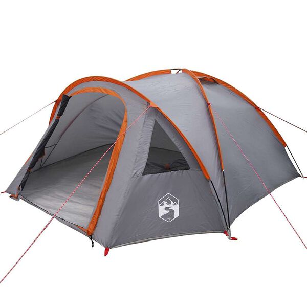 vidaXL Camping Tent Grey and orange 308 x 268 x 130 cm Polyester