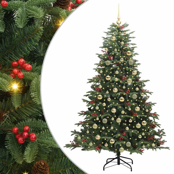 vidaXL Artificial Christmas Tree with 300 LEDs with Stand Green 180 cm