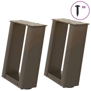 vidaXL Coffee Table Legs U-Shaped 2 pcs Natural Steel 30x(30-31) cm Steel