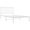 vidaXL Metal Bed Frame without Mattress with Headboard White 100x190cm